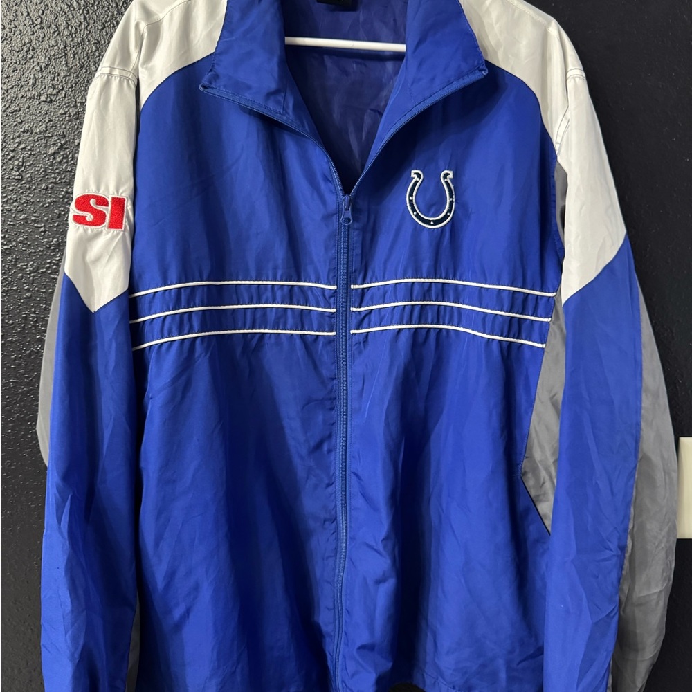 Indianapolis Colts Blue Pullover Windbreaker Jacket Vintage SI